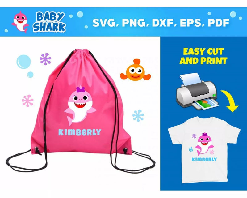 Baby Shark Clipart Bundle, PNG & SVG Cut Files for Cricut & Silhouette