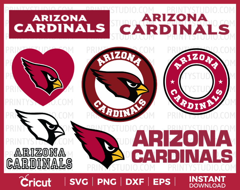 Arizona Cardinals Clipart Bundle, PNG & SVG Cut Files for Cricut / Silhouette