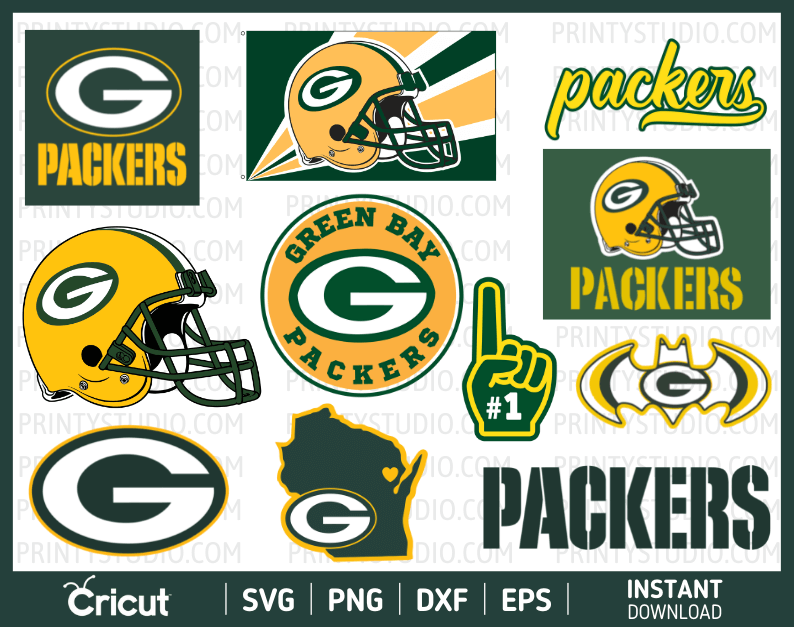 Green Bay Packers Clipart Bundle, PNG & SVG Cut Files for Cricut / Silhouette