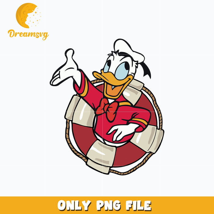 Donald duck with a lifebuoy png