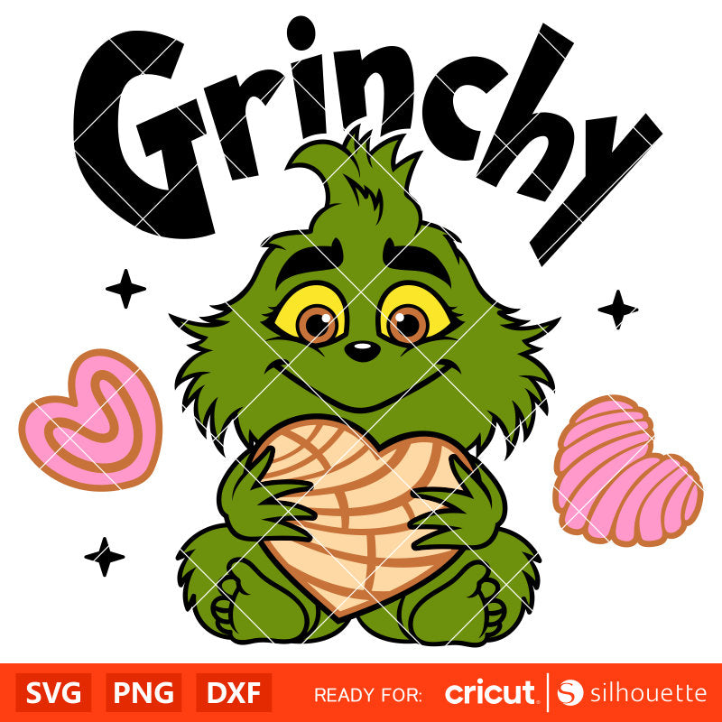 Baby Grinch Concha Svg, Christmas Svg, Merry Grinchmas Svg, Pan Dulce Grinch Svg, Cricut, Silhouette Vector Cut File