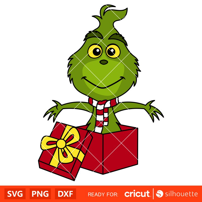 Baby Grinch Svg, Christmas Svg, Merry Grinchmas Svg, Christmas Present Svg, Cricut, Silhouette Vector Cut File