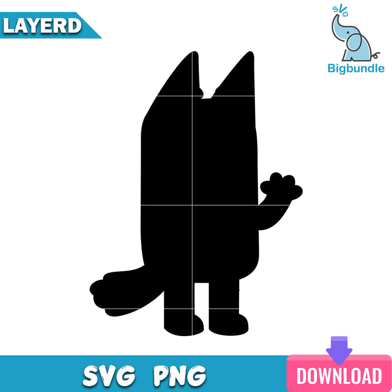 Bingo bluey silhouette svg, bluey svg, digital download.