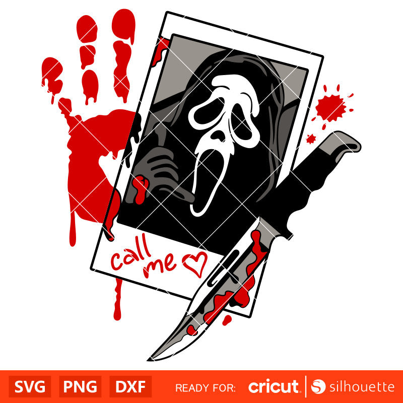 Call Me Scream Svg, Ghostface Svg, Halloween Svg, Horror Movie Svg, Cricut, Silhouette Vector Cut File