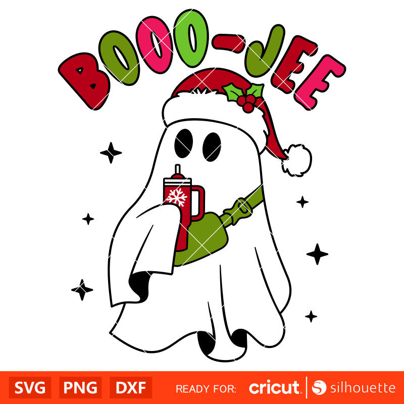Christmas Boo-Jee Ghost Svg, Christmas Svg, Cute Christmas Ghost Svg, Cricut, Silhouette Vector Cut File