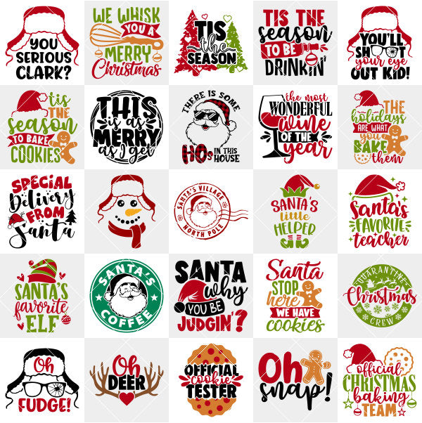 Christmas SVG Bundle, Santa Claus Svg, Merry Christmas Svg, Cricut, Silhouette Vector Cut File