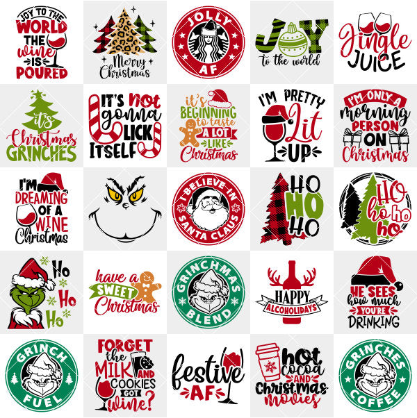 Christmas SVG Bundle, Santa Claus Svg, Merry Christmas Svg, Cricut, Silhouette Vector Cut File