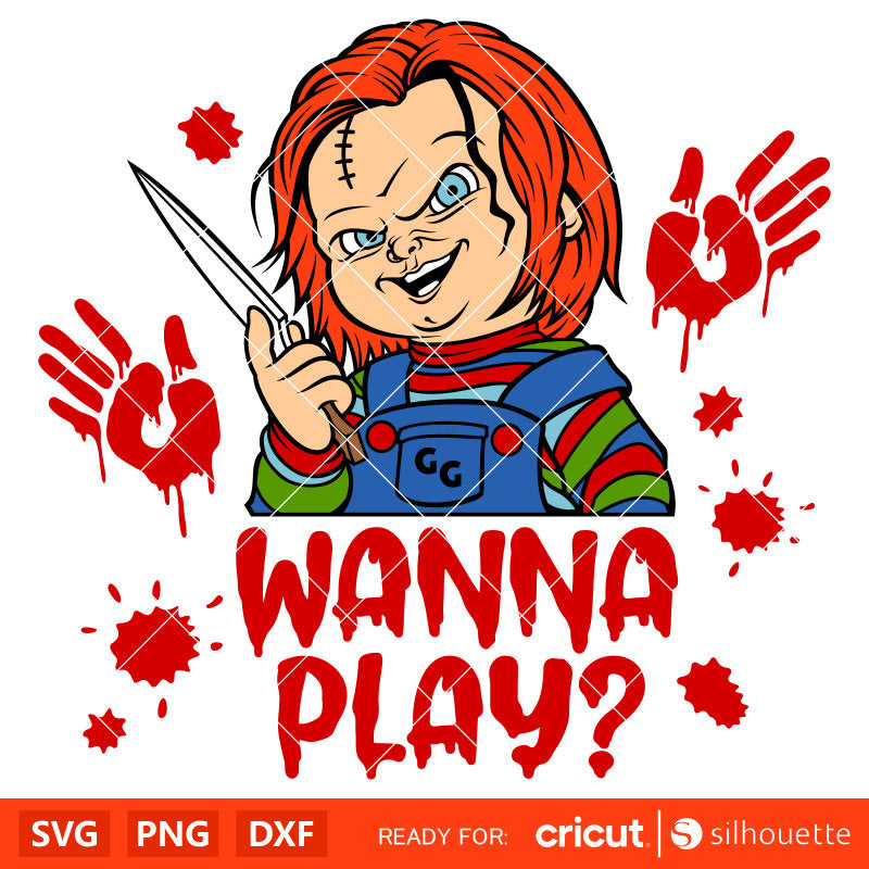Chucky Wanna Play Svg, Friends Till The End Svg, Halloween Svg, Horror Movie Svg, Cricut, Silhouette Vector Cut File