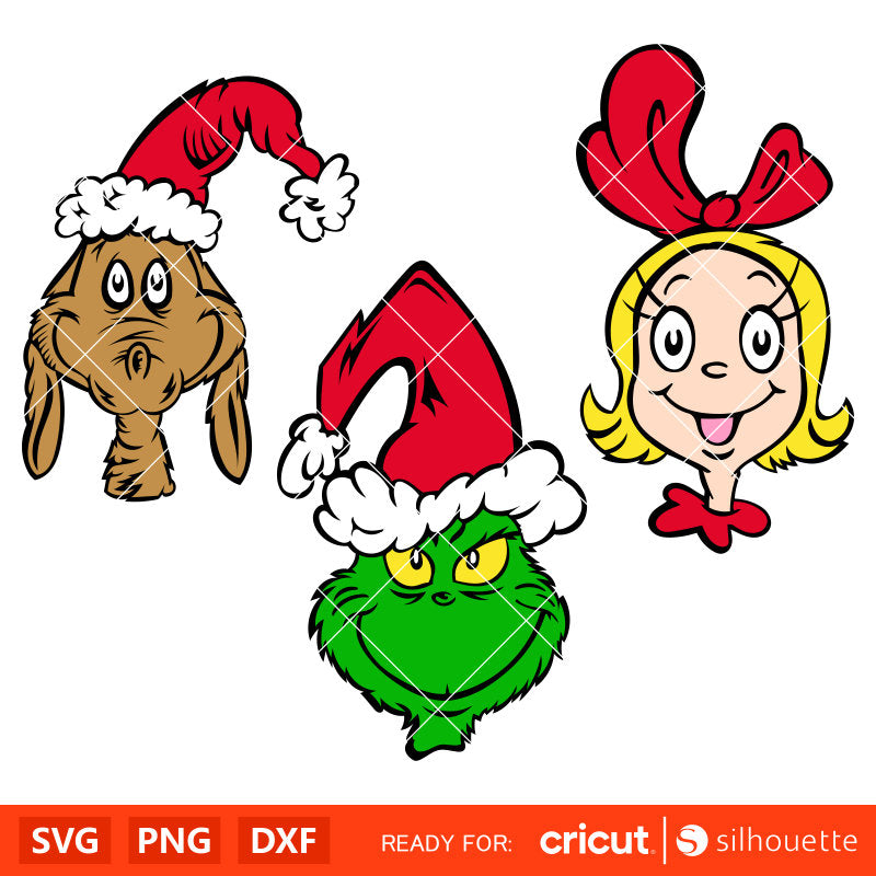 Cindy Lou Who Max Grinch Bundle Svg, Christmas Svg, Merry Grinchmas Svg, Retro Grinch Svg, Cricut, Silhouette Vector Cut File