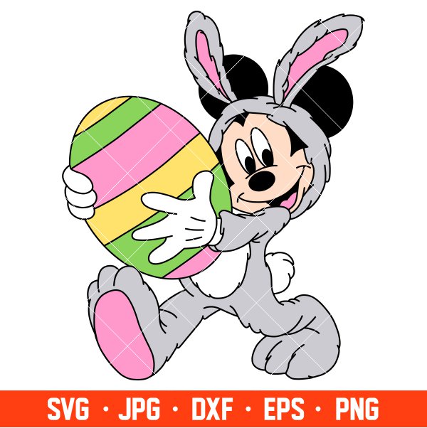 Easter Bunny Mickey Mouse Svg, Easter Bunny Svg, Happy Easter Svg, Disney Svg, Cricut, Silhouette Vector Cut File
