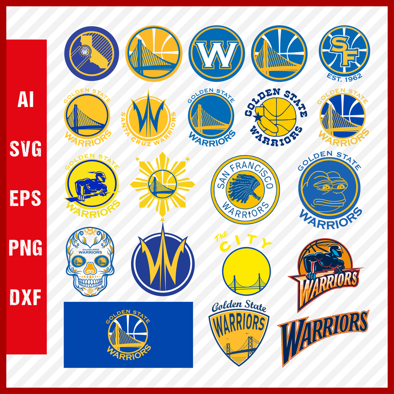 NBA Golden State Warriors Team Svg Cut Files Basketball Clipart Bundle