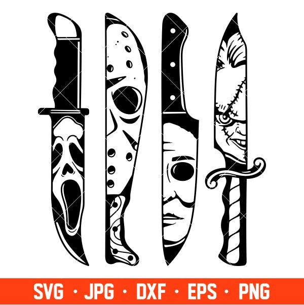 Horror Movie Knives Svg, Halloween Svg, Horror Svg, Cricut, Silhouette Vector Cut File