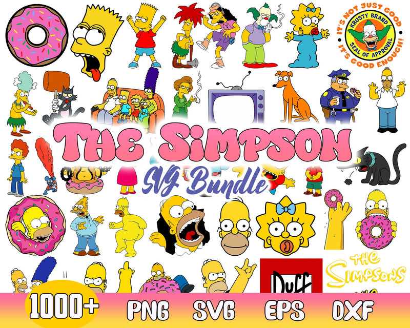 1000+ Simpsons bundle svg Digtial File