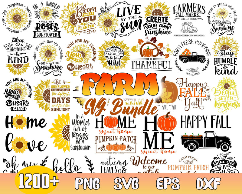 1200+ Farm SVG Bundle 1.0 Digital Dowload, Bundle svg, eps, png, dxf