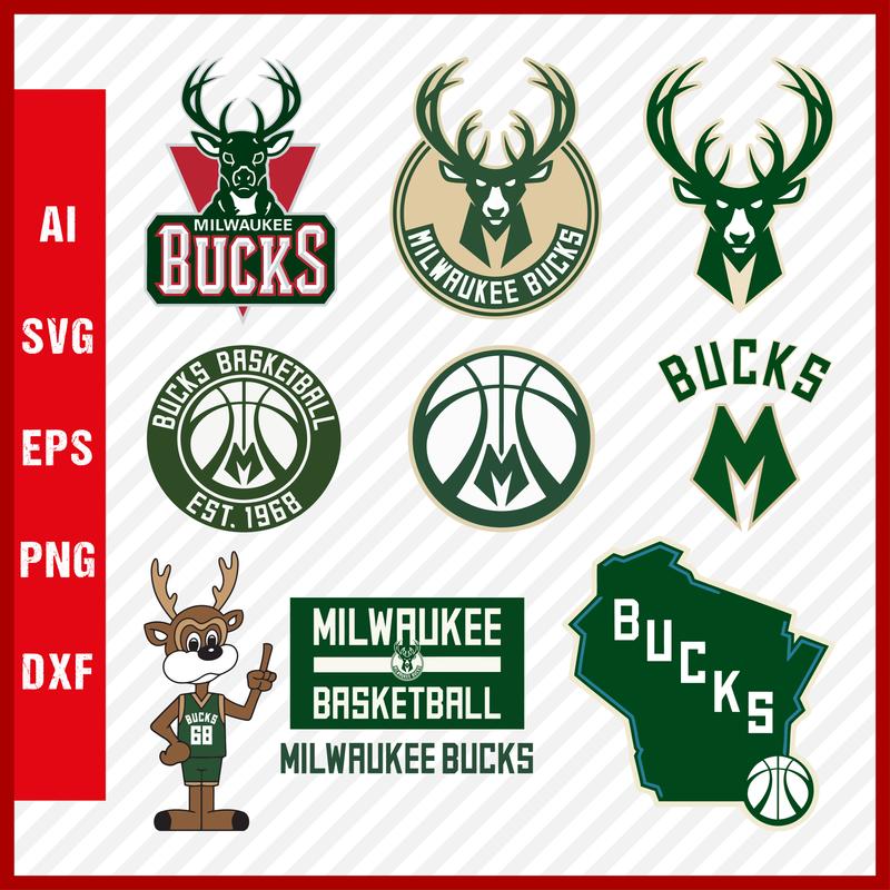 NBA Milwaukee Bucks Svg Cut Files Basketball Clipart Bundle