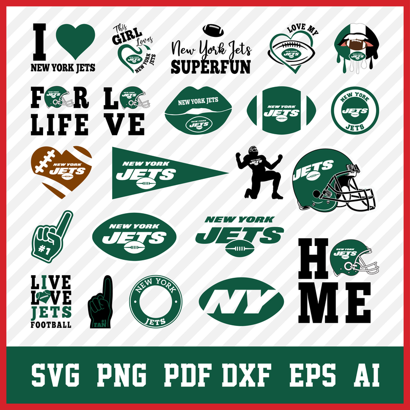 New York Jets Svg Bundle, Jets Svg, New York Jets Logo, Jets Clipart, Football SVG bundle, Svg File for cricut, NFL Svg