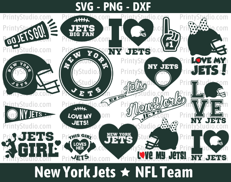 New York Jets Clipart Bundle, PNG & SVG Cut Files for Cricut / Silhouette