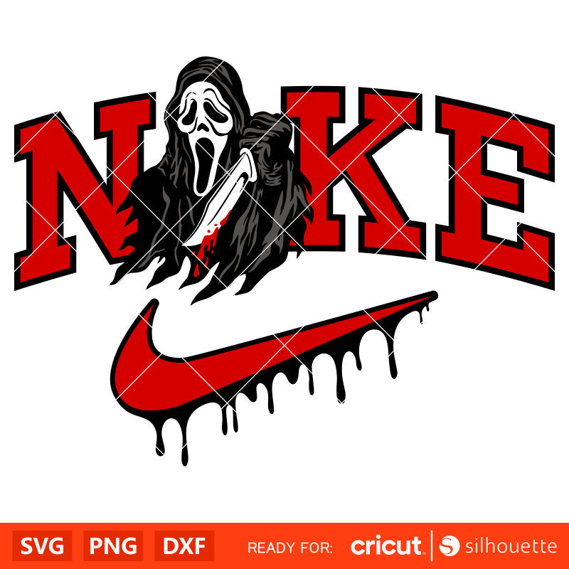 Nike Scream Svg, Ghostface Svg, Halloween Svg, Horror Movie Svg, Cricut, Silhouette Vector Cut File