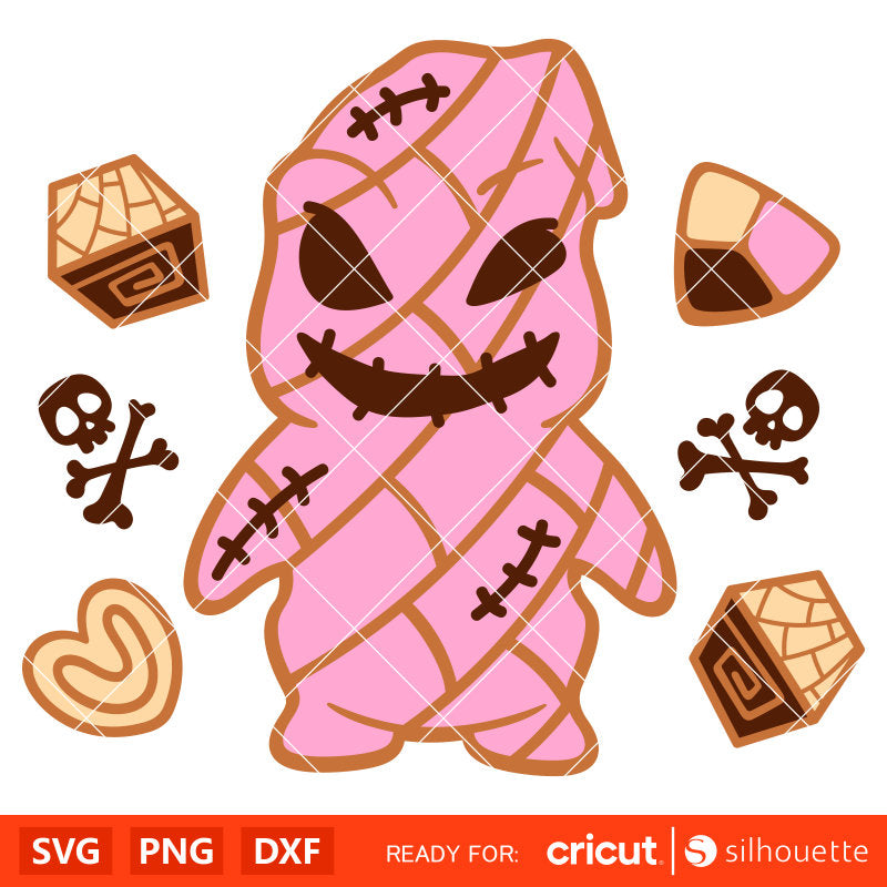 Oogie Boogie Concha Svg, Mexican Pan Dulce Boogie Man Svg, Halloween Svg, Spooky Conchas Svg, Cricut, Silhouette Vector Cut File