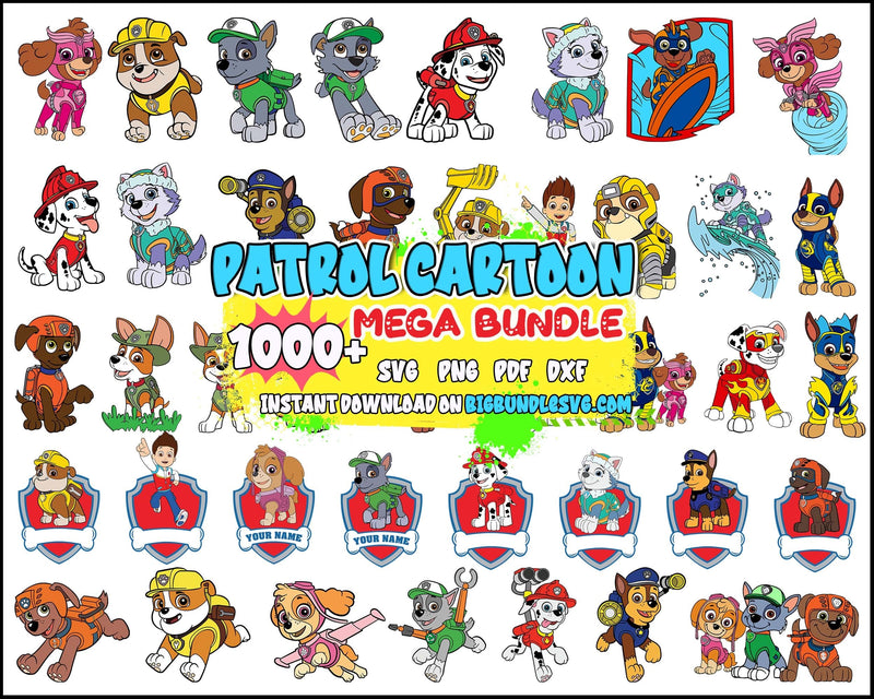 1000+ Paw Patrol SVG new Bundle, Bundle svg, eps, png, dxf