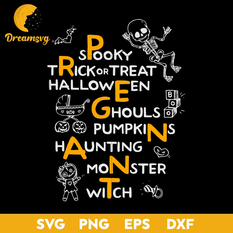 Pregnancy Announcement For Halloween svg, Halloween svg, png, dxf, eps digital file.