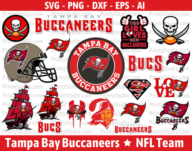 Tampa Bay Buccaneers Clipart Bundle, PNG & SVG Cut Files for Cricut / Silhouette