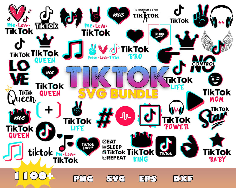 1000+ TikTok Svg Bundle, Bundle svg, eps, png, dxf