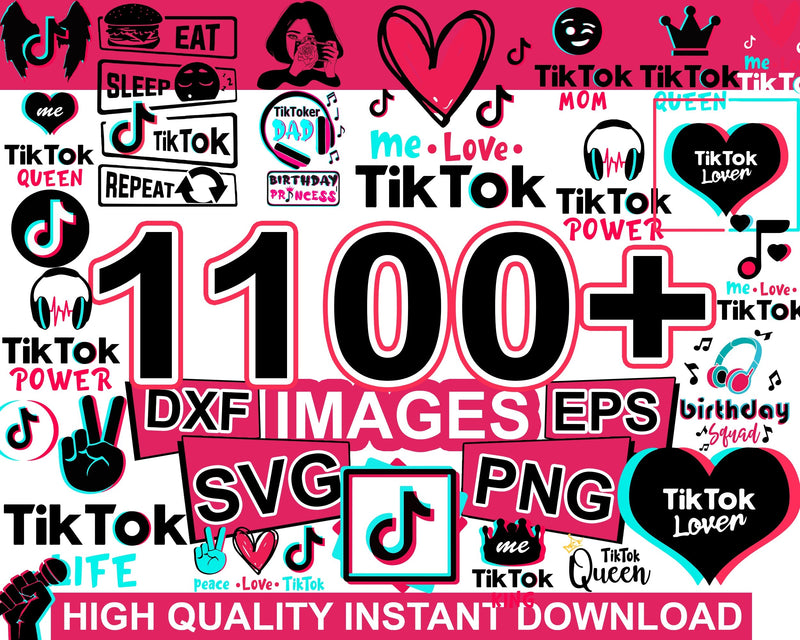 1100+ TikTok Svg Bundle 3.0, Bundle svg, eps, png, dxf