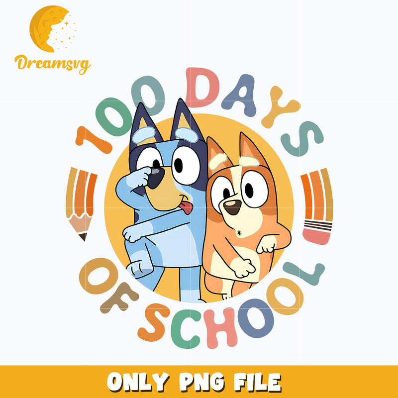 100 Days of School Bluey Png