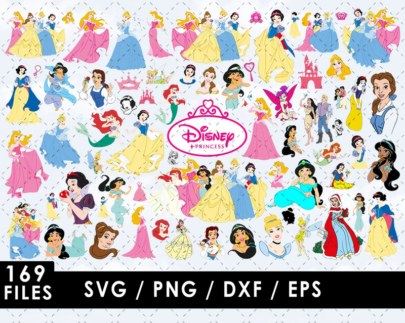 Disney Princess SVG, Disney Princess SVG For Cricut & Silhouette, Disney Princess PNG