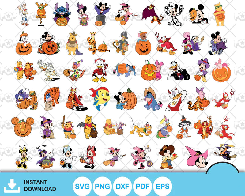 100+ Disney Halloween bundle svg, Horror disney  characters svg, png, eps, dxf, pdf, Digital file