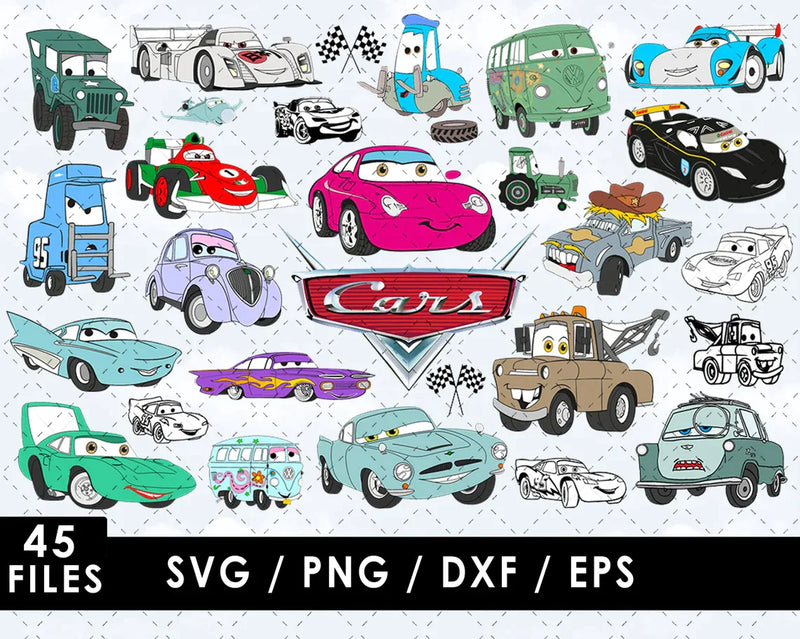 Lightning Mcqueen Cars SVG, Disney Cars SVG For Cricut & Silhouette, Lightning Mcqueen Cars Clipart