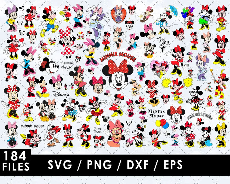 Minnie Mouse Clipart Bundle, PNG & SVG Cut Files for Cricut / Silhouette