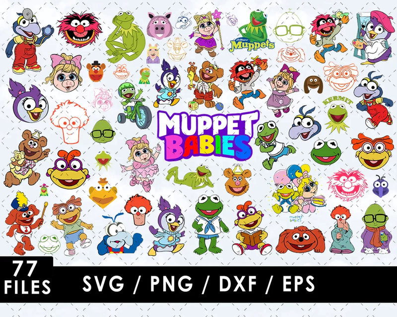 Muppet Babies PNG & SVG Bundle, 77 Files For Cricut & Silhouette