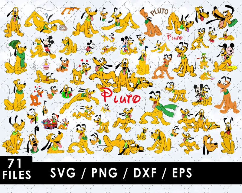 Pluto SVG Bundle, Pluto SVG For Cricut, Pluto PNG Transparent, Pluto Clipart, Pluto Silhouette SVG