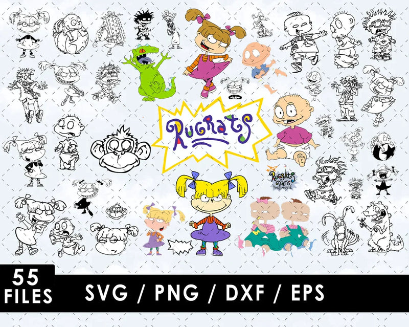 Rugrats PNG & SVG Bundle, 55 Files For Cricut & Silhouette