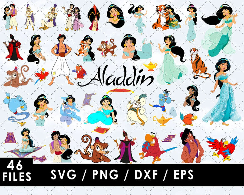 Aladdin PNG & SVG Bundle, 46+ Files For Cricut & Silhouette