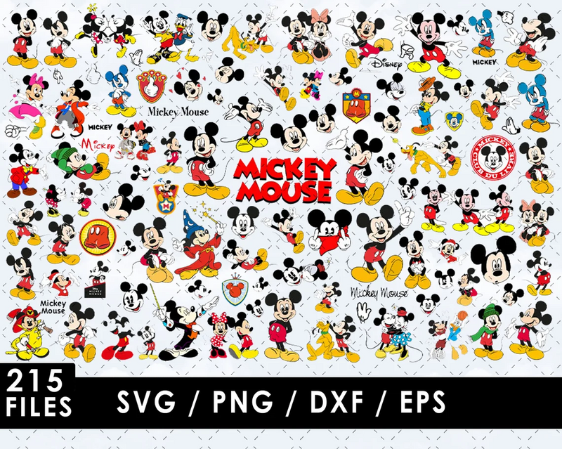 Mickey SVG Bundle, Mickey Head SVG, Mickey Face SVG, Mickey Mouse Cricut SVG, Mickey Silhouette SVG