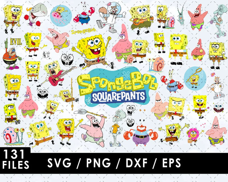 Spongebob SVG Bundle, Spongebob Birthday SVG, Spongebob Cricut Files, Spongebob PNG Transparent