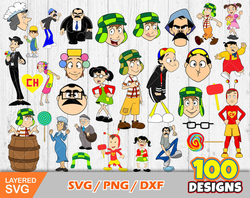 El Chavo del Ocho clipart bundle, svg cut files for Cricut / Silhouette, El Chavo svg, png, dxf, instant download