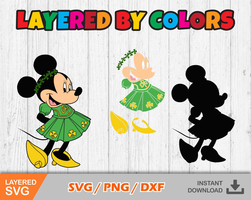 Mickey Saint Patricks Day clipart set, St. Patrick's Day svg cut files for Cricut / Silhouette, png, dxf, instant download