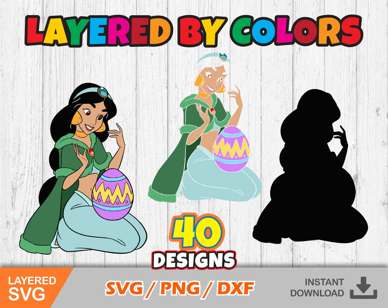 Princess Easter Clipart Bundle, Easter svg cut files for Cricut / Silhouette, Princesses svg, Princesses easter clip art, png, dxf