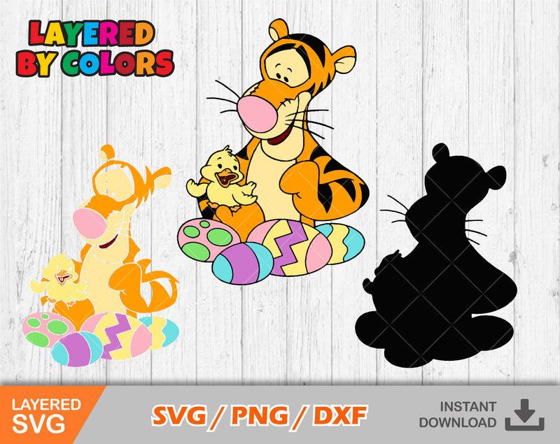 Tigger Easter svg clipart, Easter svg cut files for Cricut / Silhouette, Winnie the Pooh svg, easter png, png, dxf