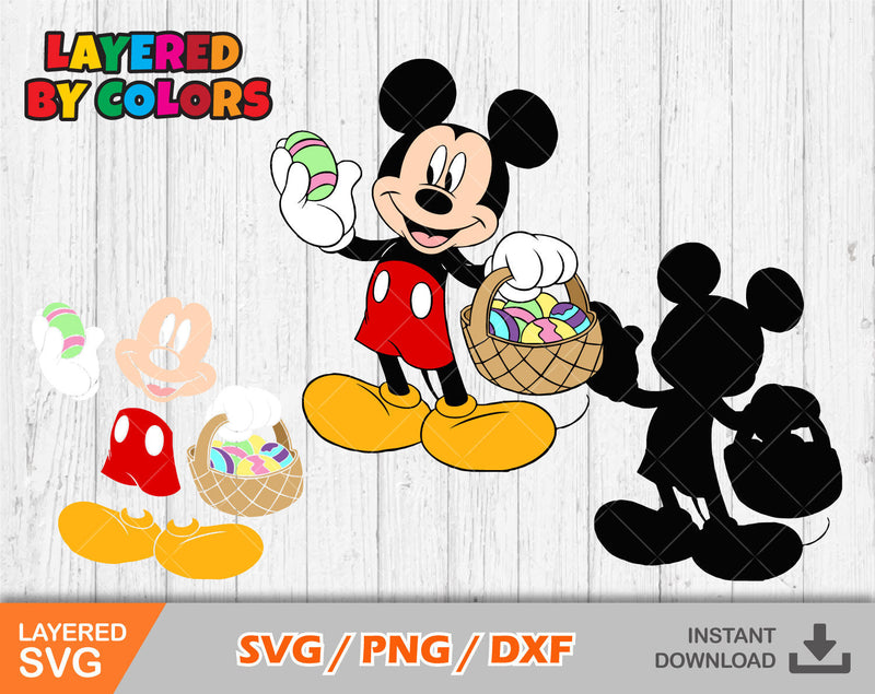 Mickey Easter svg clipart, Easter svg cut files for Cricut / Silhouette, Mickey svg, Easter png, png, dxf