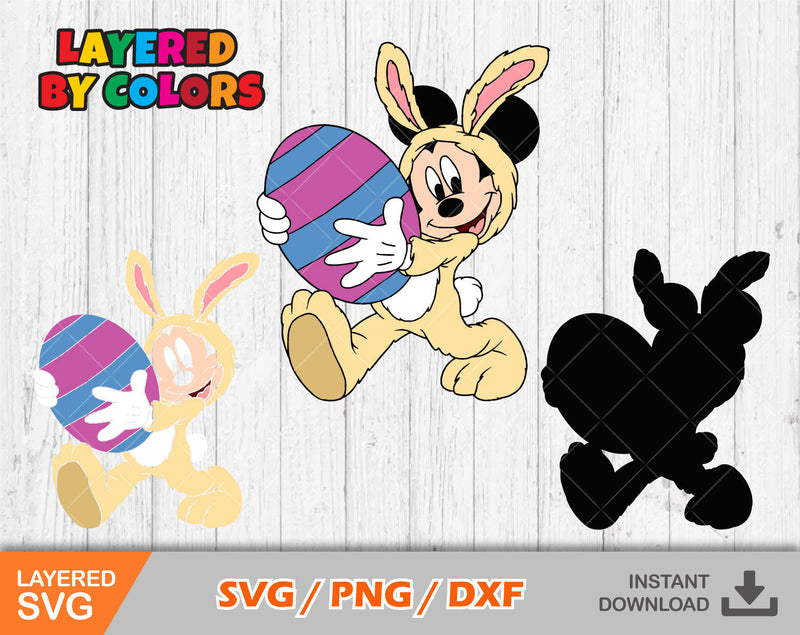 Mickey Easter clipart, Easter svg cut files for Cricut / Silhouette, Mickey svg, Easter png, png, dxf