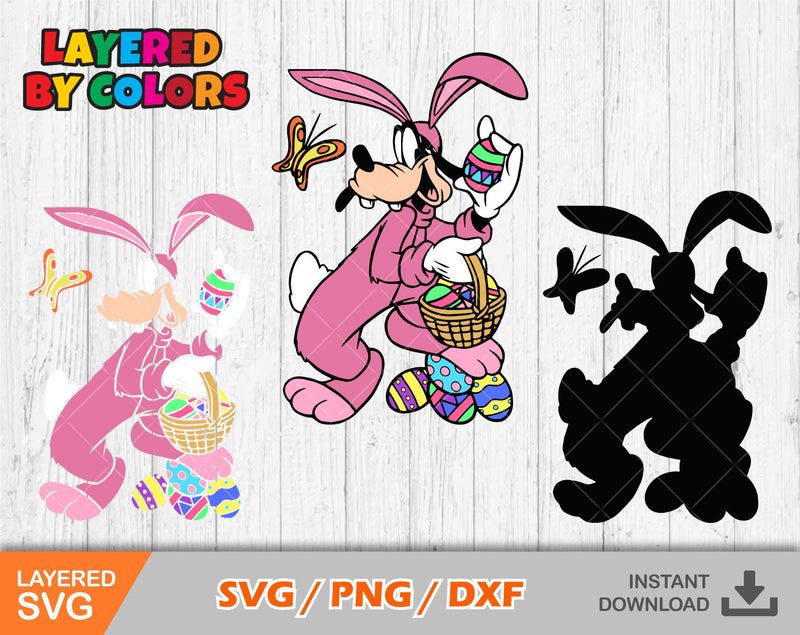 Goofy Easter svg clipart, Easter svg cut files for Cricut / Silhouette, Goofy svg, Easter png, png, dxf