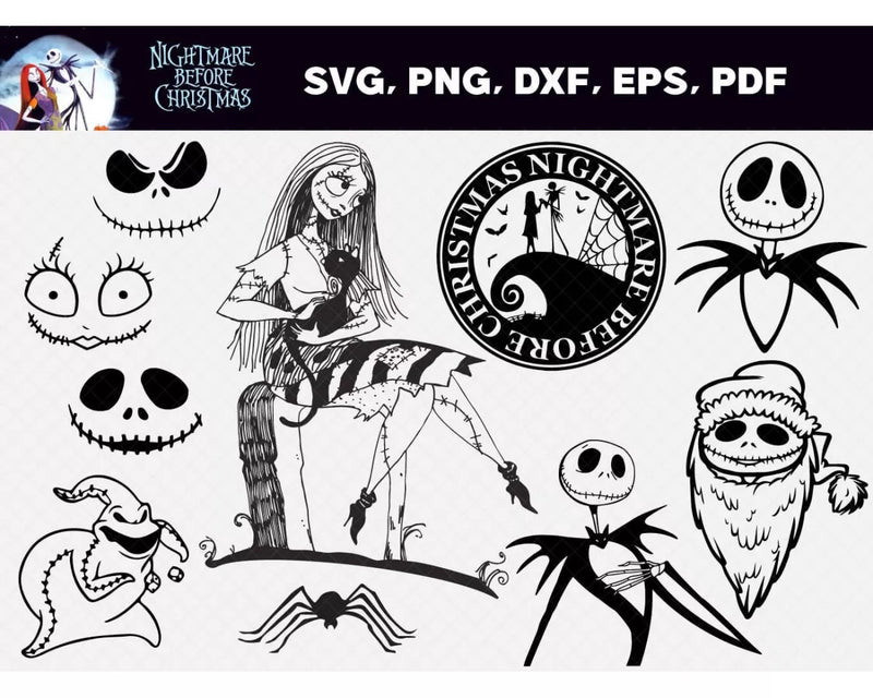 Nightmare Clipart Bundle, PNG & SVG Cut Files for Cricut & Silhouette
