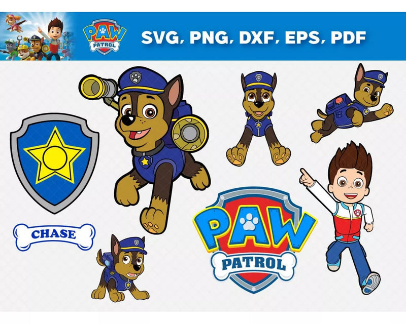Paw Patrol Clipart Bundle, PNG & SVG Cut Files for Cricut / Silhouette