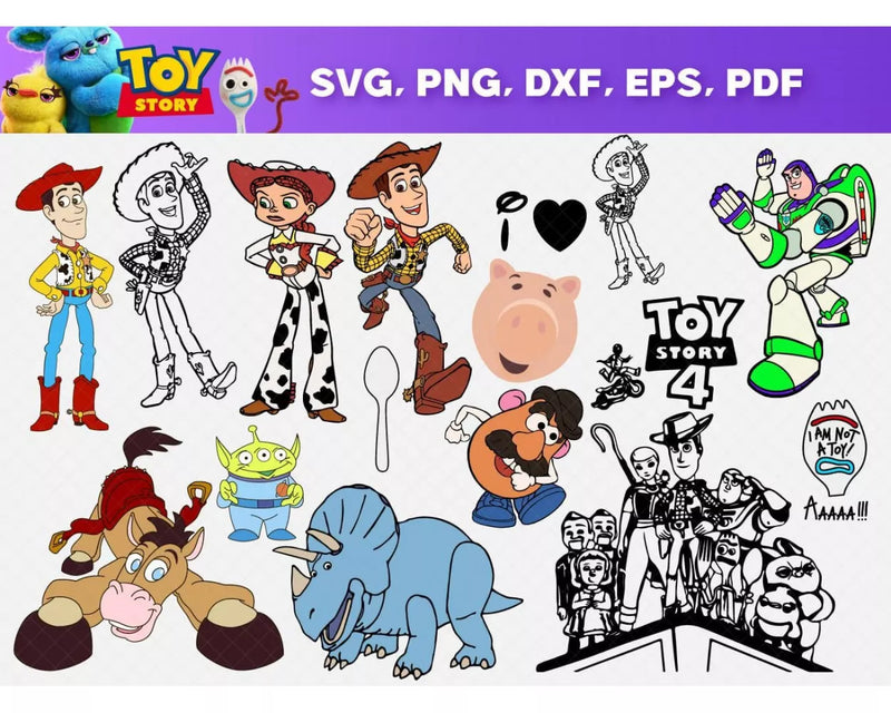 Toy Story Clipart Bundle, PNG & SVG Cut Files for Cricut & Silhouette