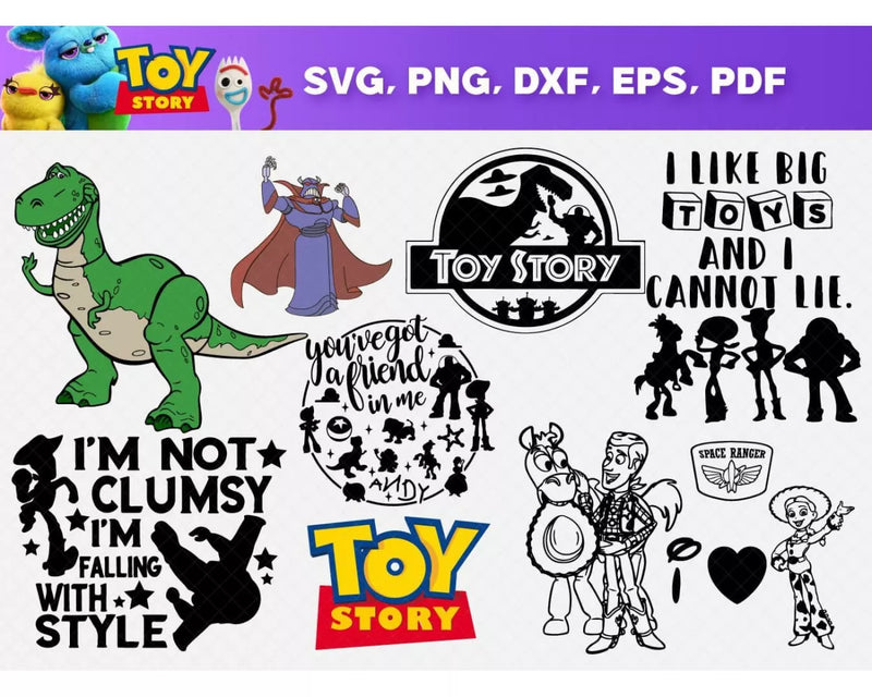 Toy Story Clipart Bundle, PNG & SVG Cut Files for Cricut & Silhouette